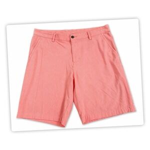 Adidas Golf Shorts Men's 35‎ Coral Pink Flat Front Performance Stretch Casual